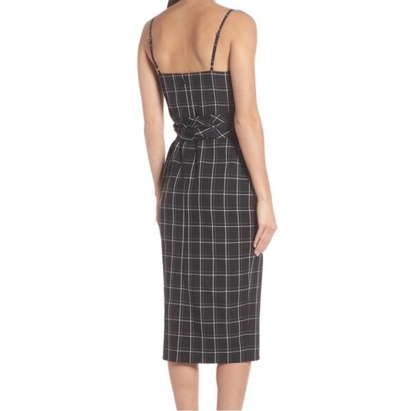 Fame and Partners Honor Windowpane Midi Dress Size 6 - Picture 2 of 8